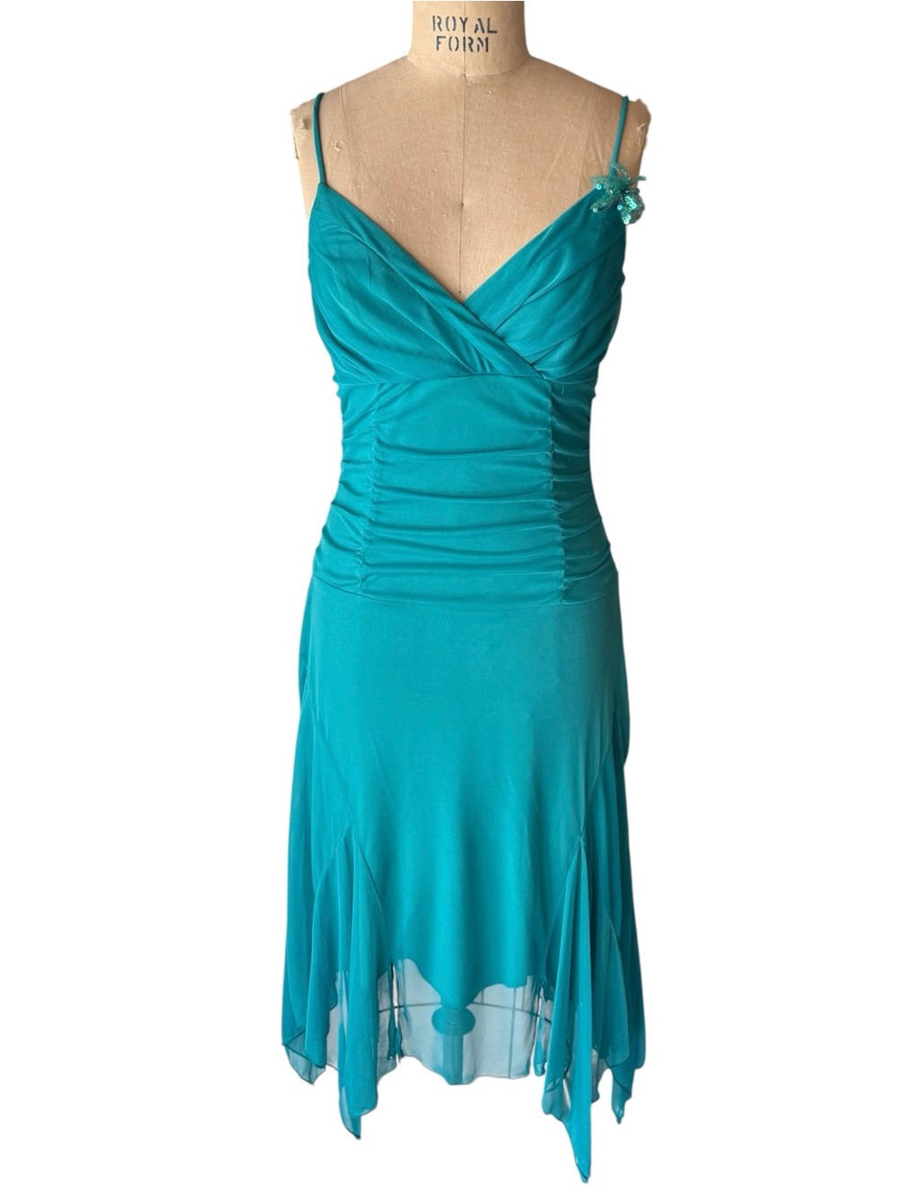 Vintage Y2K Turquoise Ruby Rox Asymmetrical Fairy Midi Dress